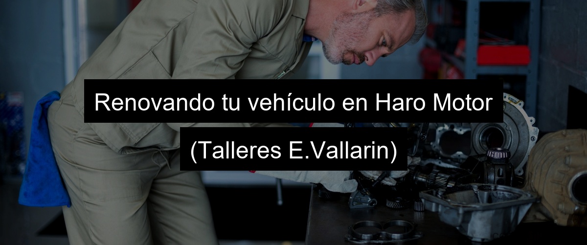 Renovando tu vehículo en Haro Motor (Talleres E.Vallarin)