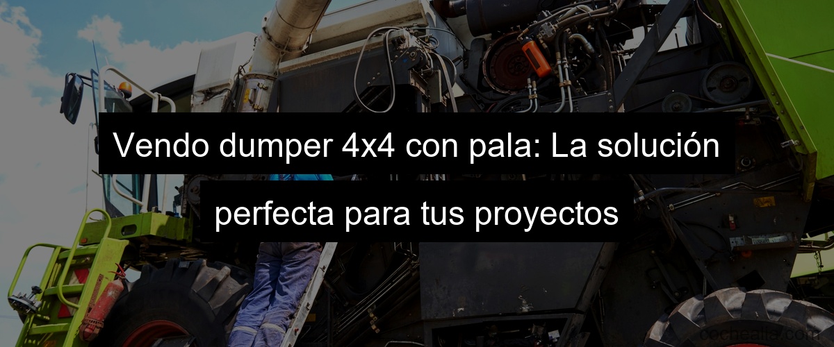 Vendo dumper 4x4 con pala: La solución perfecta para tus proyectos